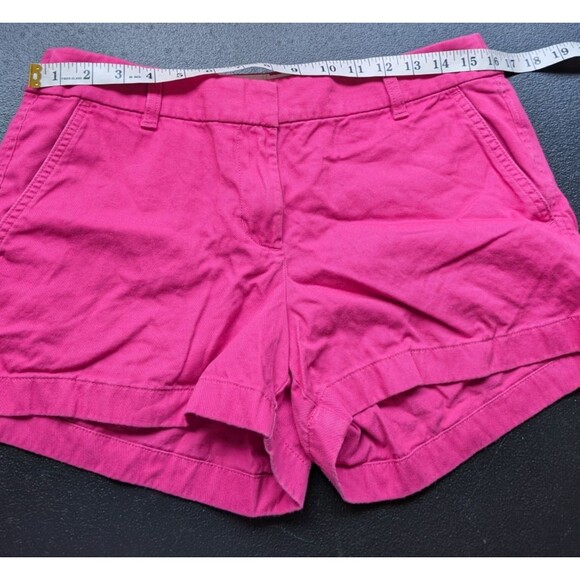 J. Crew Women Short 3.5" Solid Chino Pink Mid Rise Size 8 - Picture 3 of 10